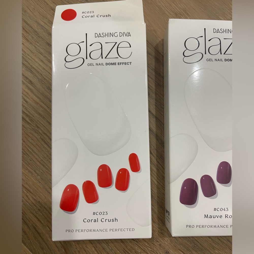 Dashing Diva Glaze Press-On Nails - Coral and Mauve - Picture 2 of 7